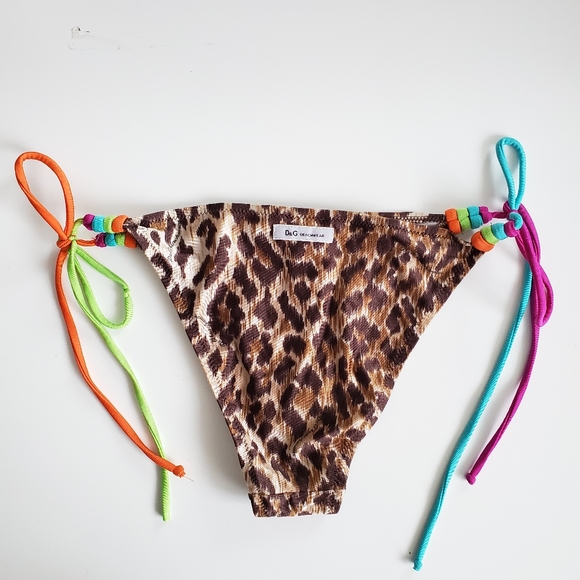 Dolce and Gabbana Swim Suit Cheeky Bottom Tie Side Cheetah - Picture 7 of 8